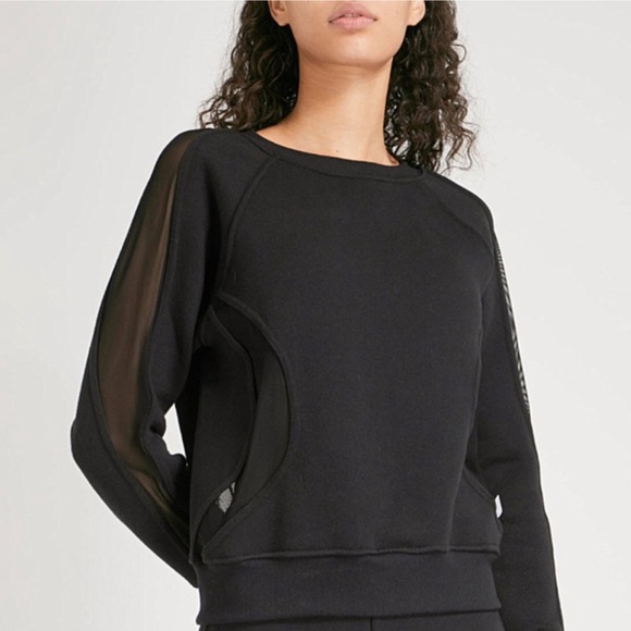 GOOD AMERICAN Mesh Sweatshirt Pullover Sweater Top - Picture 3 of 13